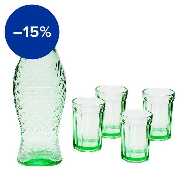 Fish & Fish set, 5 pieces, green