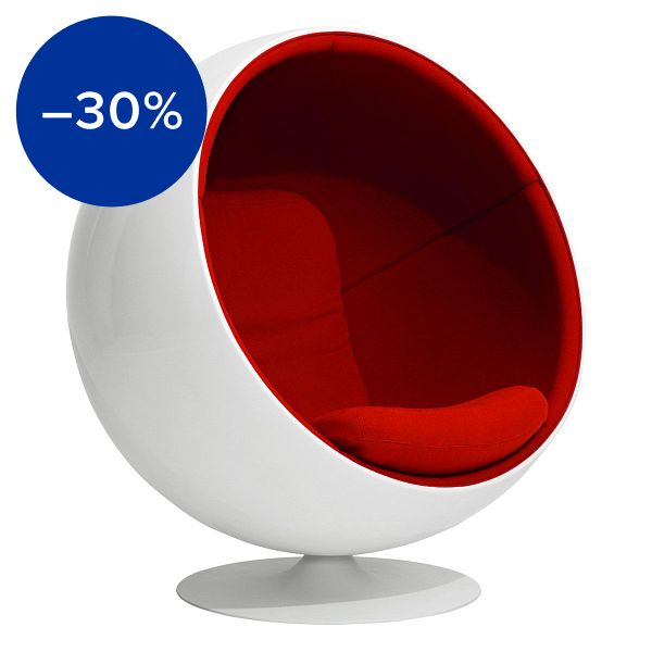 Ball Chair, white - red
