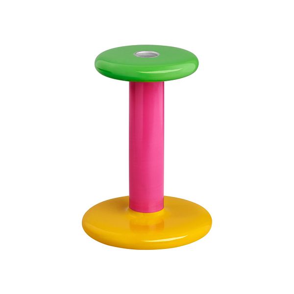 Pesa candle holder, medium, green - magenta - honey yellow