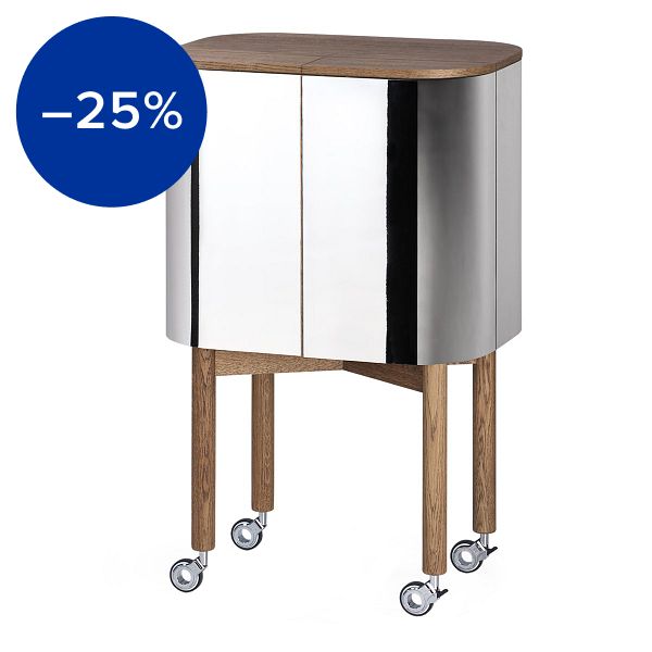 Loud bar cabinet, smoked oak - aluminium
