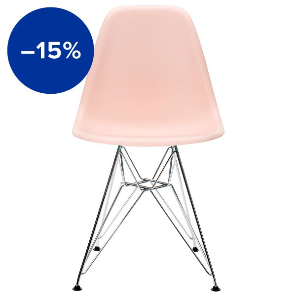 Eames DSR chair, pale rose RE - chrome