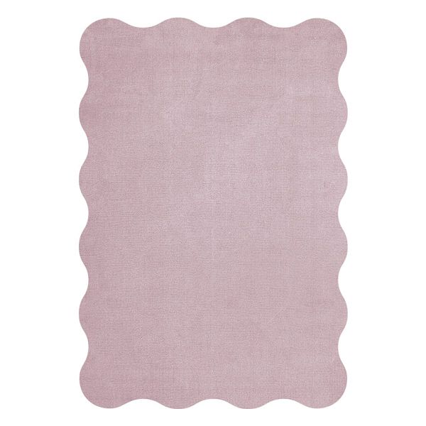 Organic Scallop rug, pink lavender