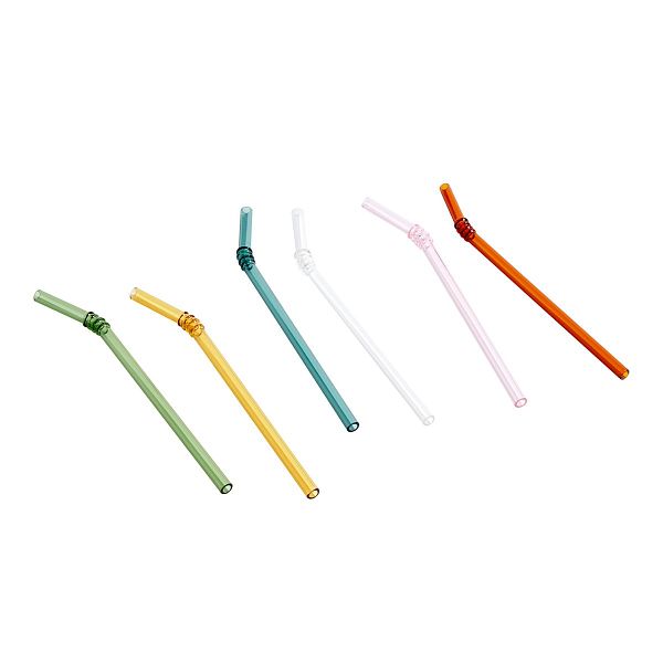 Sip Swirl straws, 6 pcs, glass