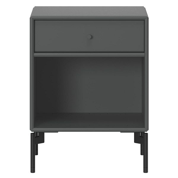 Dream nightstand, black legs - 04 Antracite