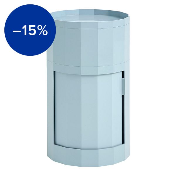 Facet cabinet, high, misty blue