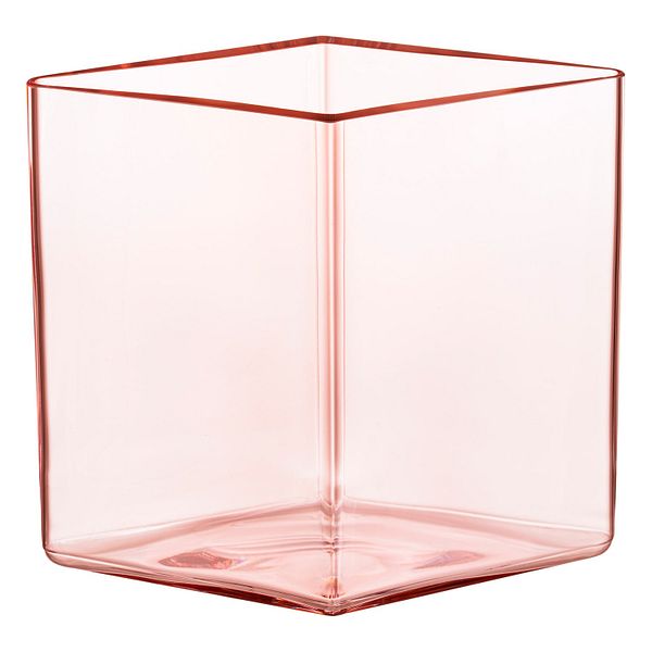 Ruutu vase, 205 x 180 mm, salmon pink