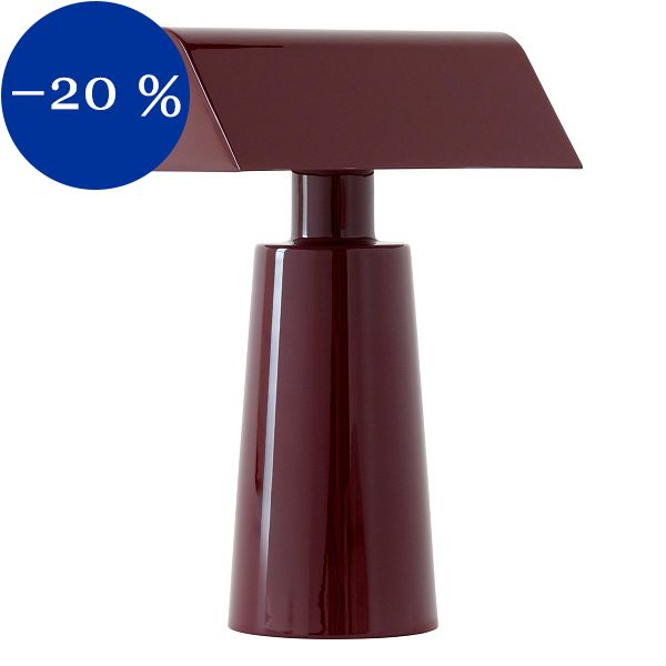 Caret MF1 portable table lamp, dark burgundy