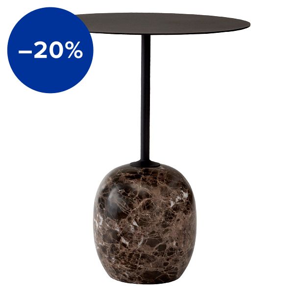 Lato LN8 coffee table, black - Emperador marble