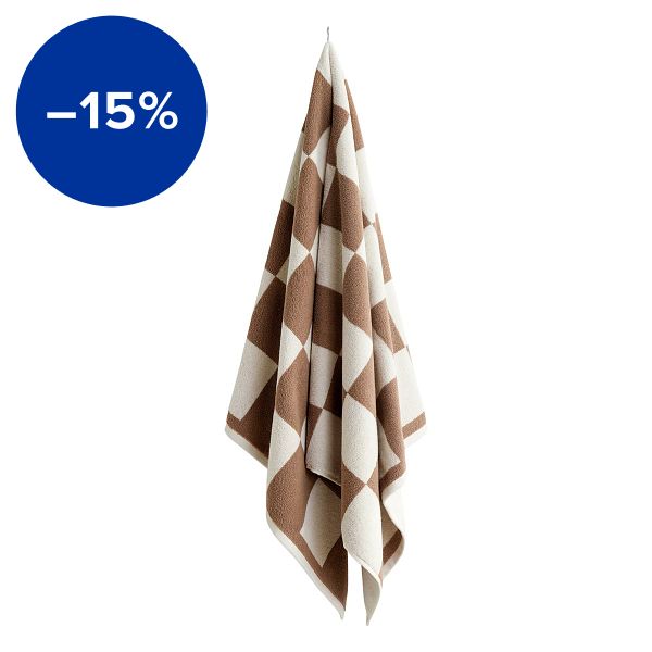 Check bath towel, 70 x 136 cm, cappuccino