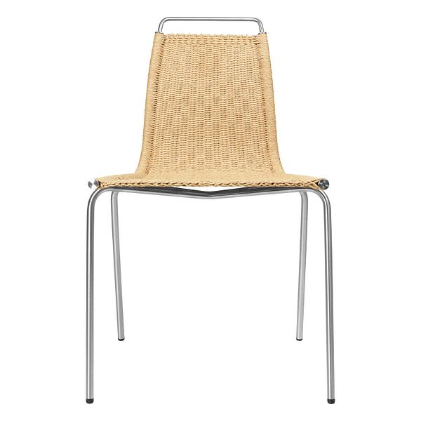PK1 chair, stainless steel - natural paper cord