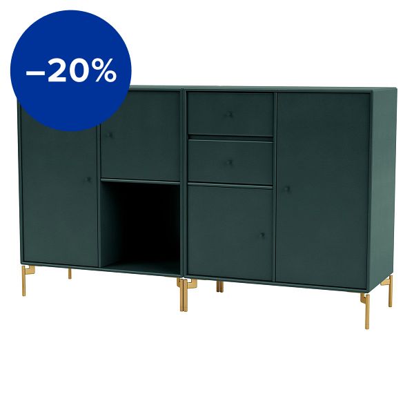 Couple sideboard, brass legs - 163 Black jade