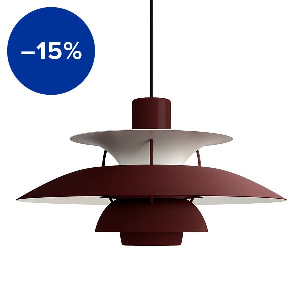 PH 5 Monochrome pendant, burgundy