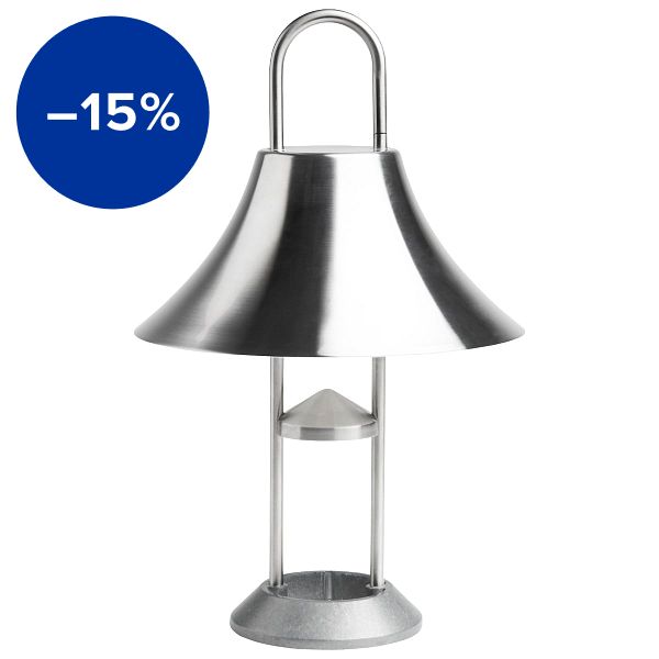 Mousqueton Portable table lamp, brushed stainless steel
