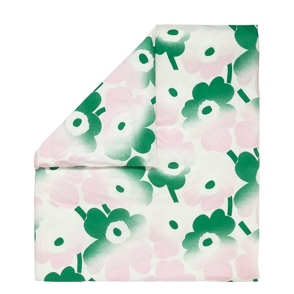 Unikko Häivähdys duvet cover, 220 x 240 cm, off-white - pink - green