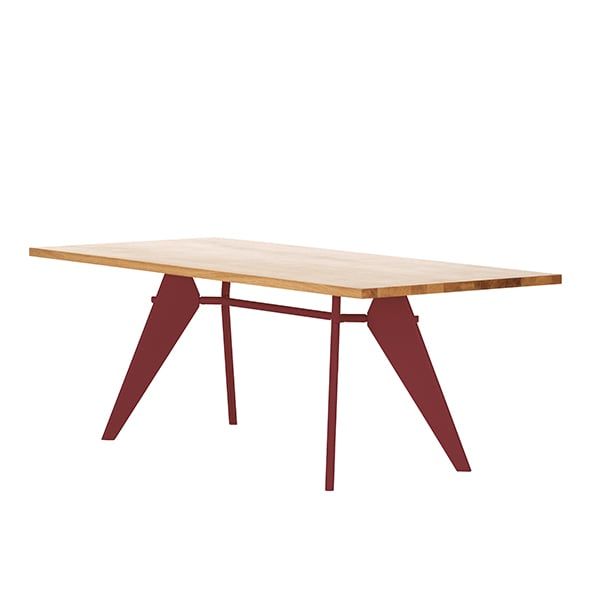 EM Table 200 x 90 cm, oak - Japanese red