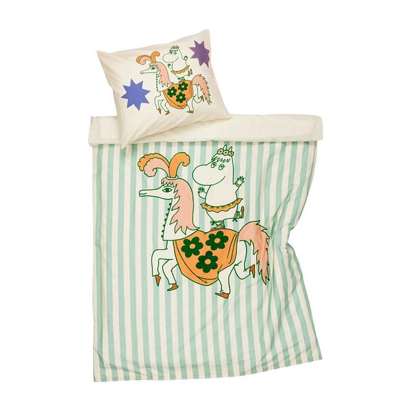 Moomin bedset, 85 x 125 cm, Circus with stripes