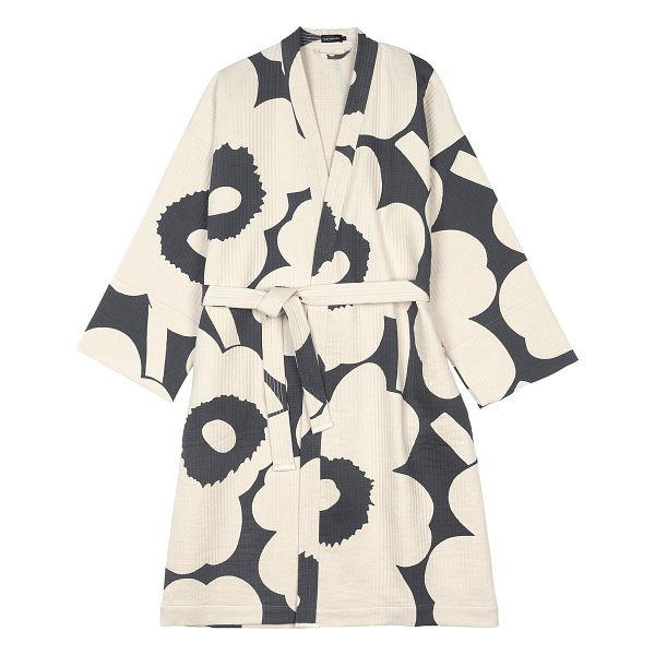 Unikko bathrobe, grey - off-white