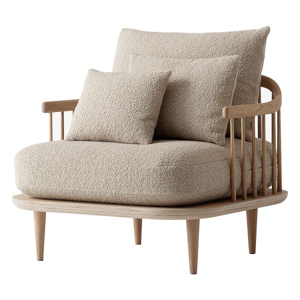 Fly SC1 lounge chair, white oiled oak - Karakorum 003