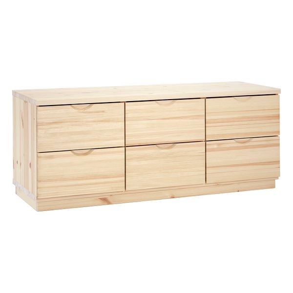 Classic drawer, 6 drawers, clear lacquered pine