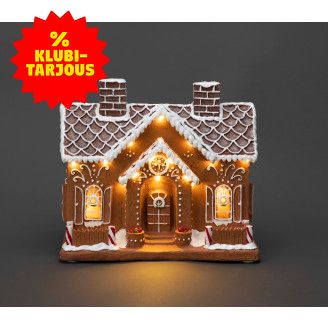 Piparkakkutalo LED-koriste