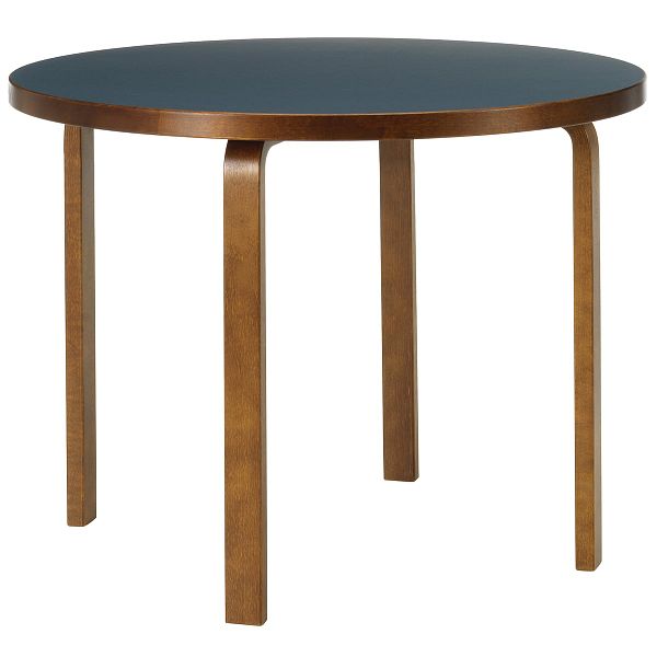 Aalto table 90A, blue linoleum - walnut