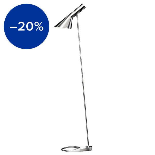AJ floor lamp, polished stainless steel
