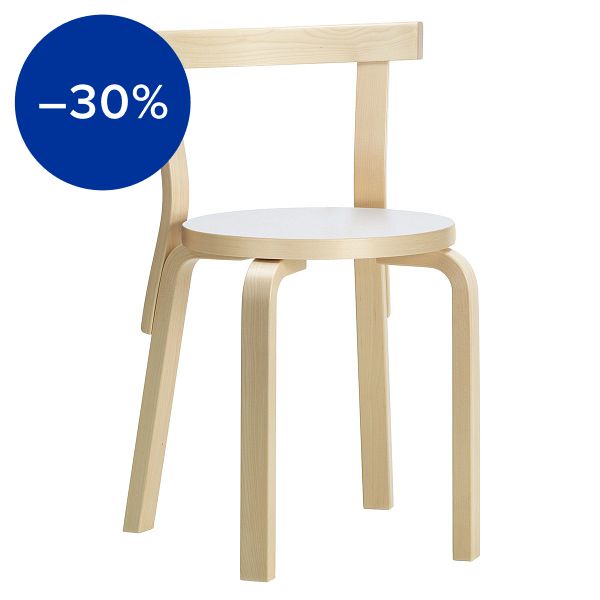 Aalto chair 68, birch - white laminate
