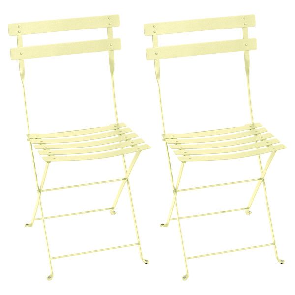 Bistro Metal chair, 2 pcs, frosted lemon