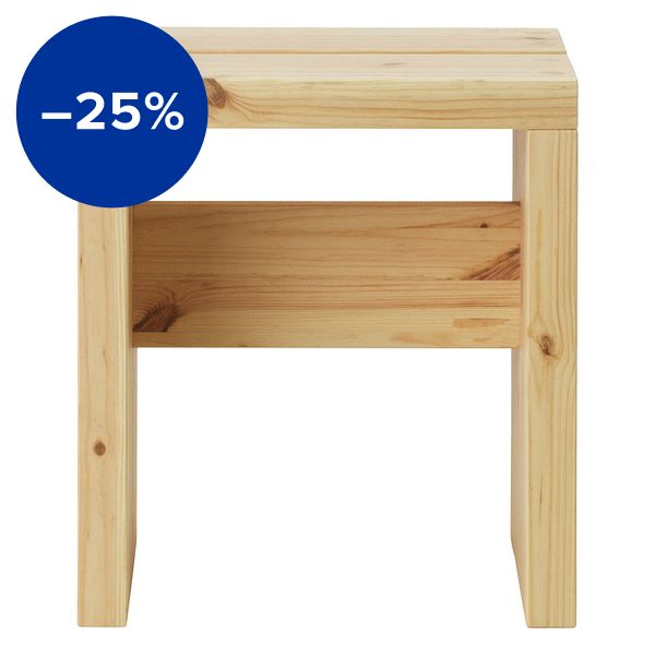 Stretch stool, 40 cm, UV-lacquered pine