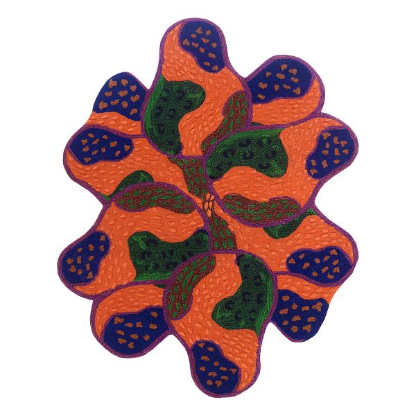 Pear rug, 160 x 200 cm, red