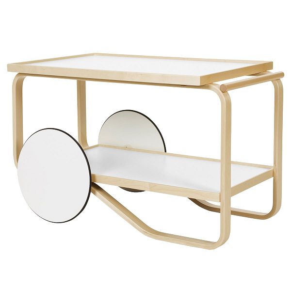Aalto tea trolley 901, white - birch