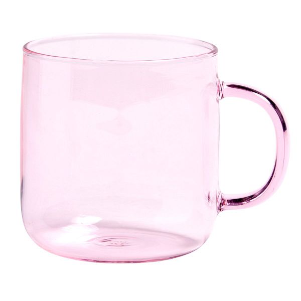 Glass mug, pink