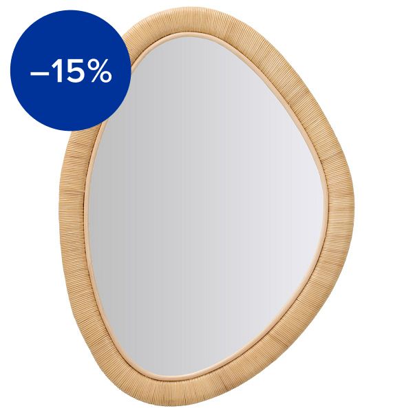 Malou mirror, 70 x 55 cm, natural rattan