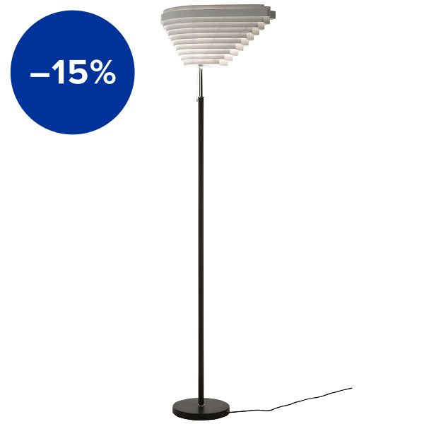 Aalto floor lamp A805, nickel plated brass