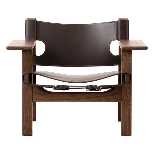 The Spanish Chair, dark brown saddle leather - oiled walnut