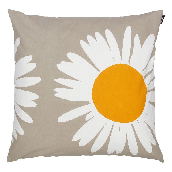 Auringonkukka cushion cover, 50 x 50 cm, beige - white - yellow