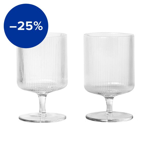 Ripple wine glasses, 2 pcs, clear