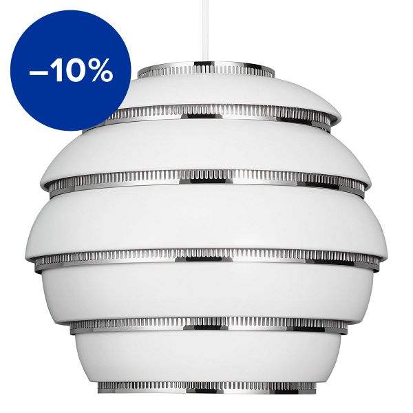 Aalto pendant A331 "Beehive", white - chrome