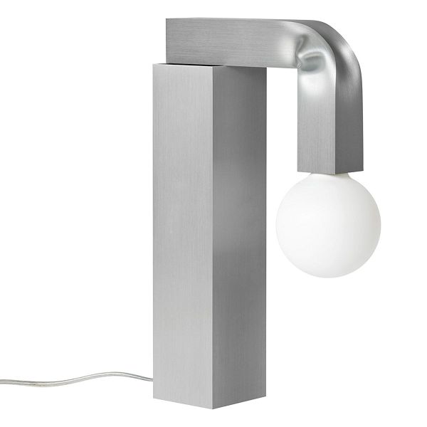 Knuckle table lamp, brushed aluminum